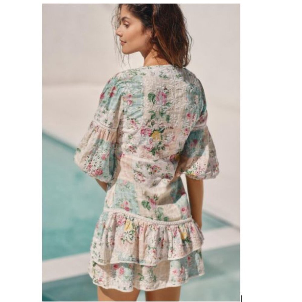 Anthropologie Barok Paris Ruffled V-Neck Mini Dress - Size Small - NWT - Picture 3 of 9